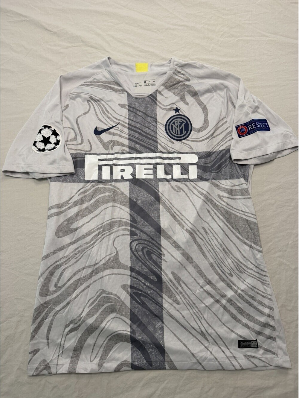 Nike Inter Milan Ronaldo #9 2018 Third Jersey UCL Dri-FIT 2XL Gray White
